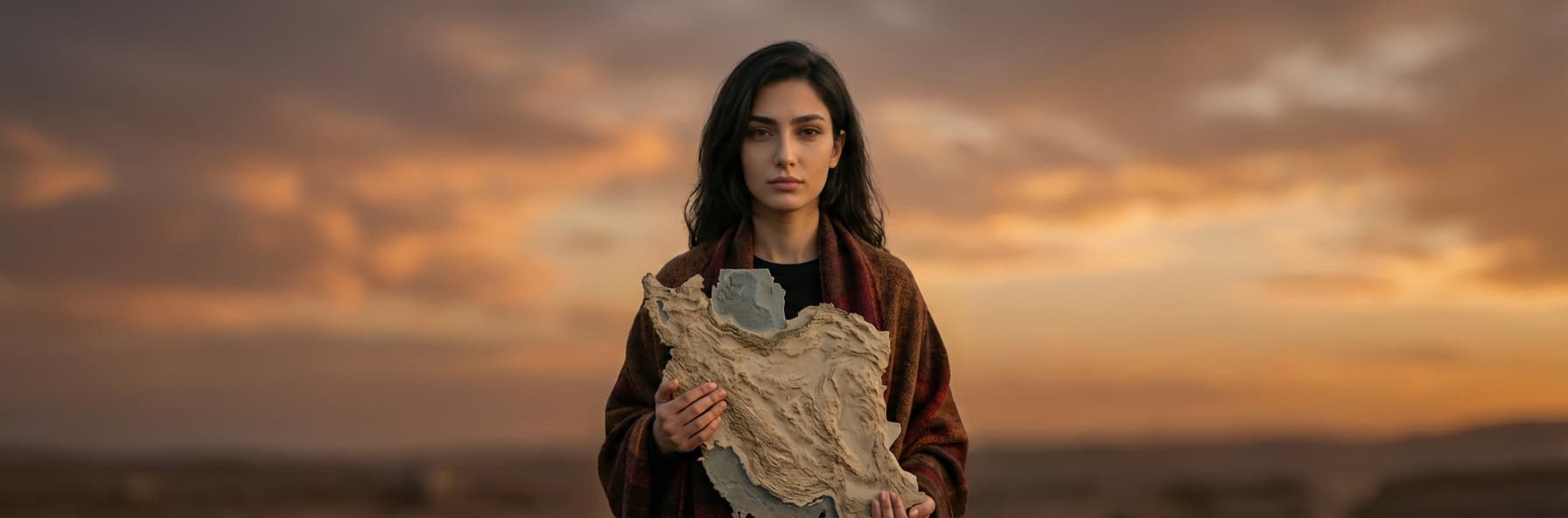 نقشه ایران در بغل زن